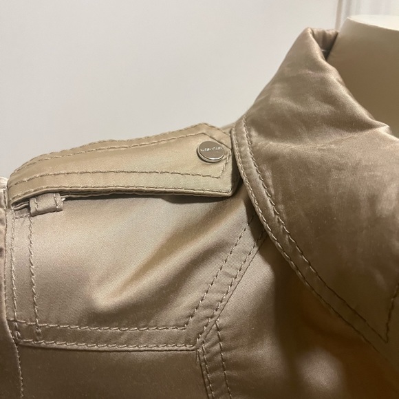 Karen Millen Satin Safari Dress, Gold Beige - Picture 3 of 12